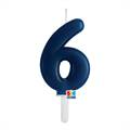 CANDELINA TINY PLUMP BLU NAVY 7CM NUMERO 6 (76486)