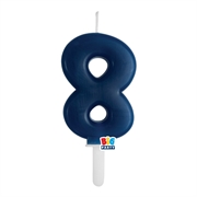 CANDELINA TINY PLUMP BLU NAVY 7CM NUMERO 8 (76488)