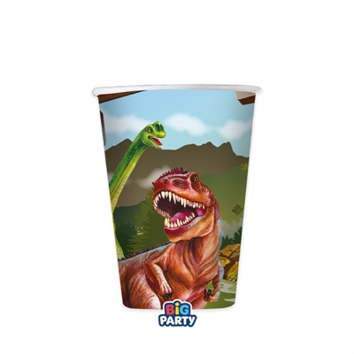 BICCHIERI IN CARTONCINO DINOSAURI 250ML 6PZ (76547)