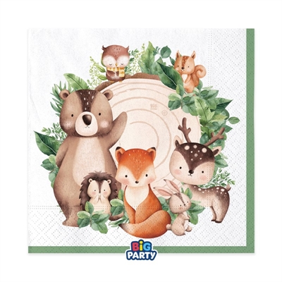 TOVAGLIOLI ANIMALI DEL BOSCO 33X33CM 16PZ (76552)