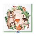 TOVAGLIOLI ANIMALI DEL BOSCO 33X33CM 16PZ (76552)