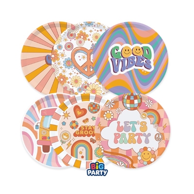 PIATTI IN CARTONCINO GROOVY PARTY 18CM 6PZ (76574)