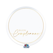 PIATTI IN CARTONCINO BUON COMPLEANNO GOLD 18CM 6PZ (76611)