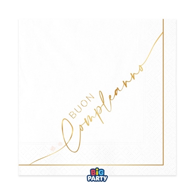TOVAGLIOLI BUON COMPLEANNO GOLD 33X33CM 16PZ (76613)