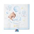 TOVAGLIOLI BABY ORSETTO AZZURRO  33X33CM 16PZ (76732)