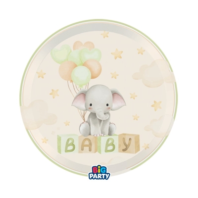 PIATTI IN CARTONCINO BABY ELEPHANT 22CM 6PZ (76733)