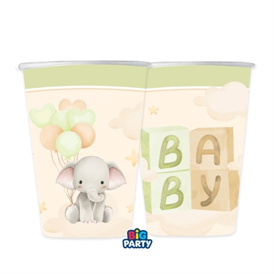 BICCHIERI IN CARTONCINO BABY ELEPHANT  250ML 6PZ (76735)