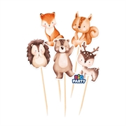 MINI CAKE TOPPER SAGOMATI A TEMA ANIMALI DEL BOSCO 5PZ (76794)