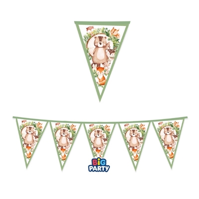 FESTONE BANDIERINE IN CARTA ANIMALI DEL BOSCO 300X30CM (76795)