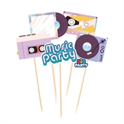 MINI CAKE TOPPER SAGOMATI A TEMA MUSIC PARTY 5PZ (76796)