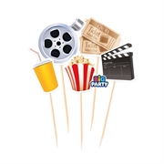MINI CAKE TOPPER SAGOMATI A TEMA CINEMA  5PZ (76797)
