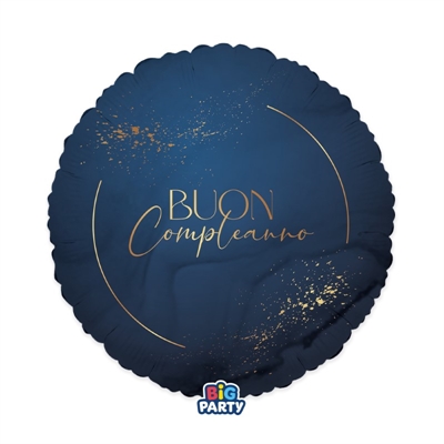 PALLONCINO IN MYLAR BUON COMPLEANNO NAVY 45CM (76804)