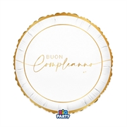 PALLONCINO IN MYLAR BUON COMPLEANNO GOLD 45CM (76807)