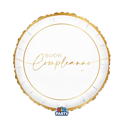 PALLONCINO IN MYLAR BUON COMPLEANNO GOLD 45CM (76807)