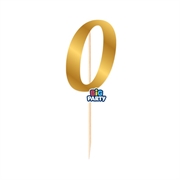 MINI CAKE TOPPER IN CARTA ORO METAL NUMERO 0 (76813)