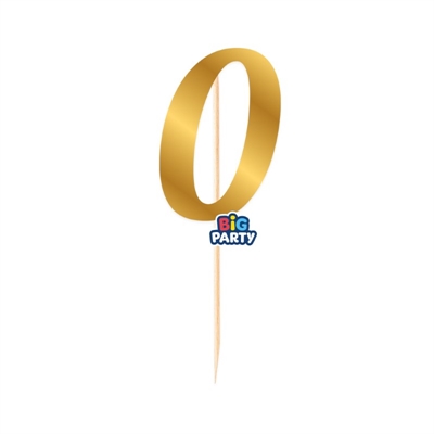 MINI CAKE TOPPER IN CARTA ORO METAL NUMERO 0 (76813)