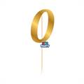 MINI CAKE TOPPER IN CARTA ORO METAL NUMERO 0 (76813)