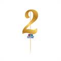 MINI CAKE TOPPER IN CARTA ORO METAL NUMERO 2 (76815)