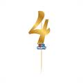 MINI CAKE TOPPER IN CARTA ORO METAL NUMERO 4 (76817)