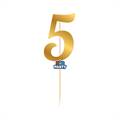MINI CAKE TOPPER IN CARTA ORO METAL NUMERO 5 (76818)