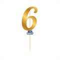 MINI CAKE TOPPER IN CARTA ORO METAL NUMERO 6 (76819)