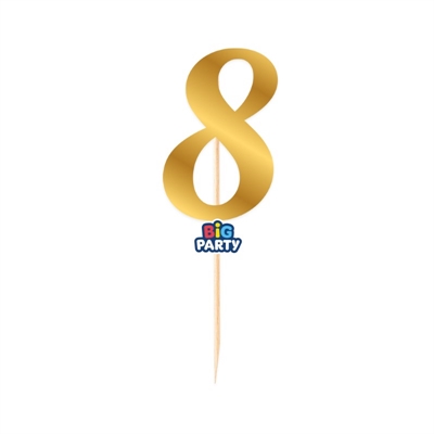 MINI CAKE TOPPER IN CARTA ORO METAL NUMERO 8 (76821)