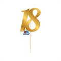 MINI CAKE TOPPER IN CARTA ORO METAL NUMERO 18 (76823)