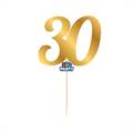 MINI CAKE TOPPER IN CARTA ORO METAL NUMERO 30 (76825)