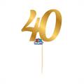 MINI CAKE TOPPER IN CARTA ORO METAL NUMERO 40 (76826)
