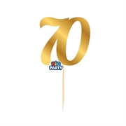 MINI CAKE TOPPER IN CARTA ORO METAL NUMERO 70 (76829)