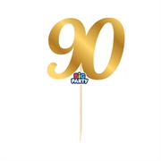 MINI CAKE TOPPER IN CARTA ORO METAL NUMERO 90 (76831)