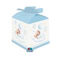SCATOLINE CUBO PORTACONFETTI BABY ORSETTO AZZURRO 10PZ (76848)