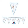 FESTONE BANDIERINE IN CARTA BABY ORSETTO AZZURRO  300X30CM (76849)