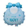 PALLONCINO IN MYLAR BAVAGLINO AZZURRO 53X62CM (76944)