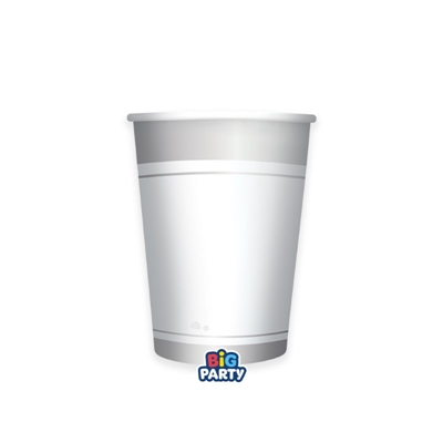 BICCHIERI IN CARTONCINO CLASSIC SILVER METAL 250ML 6PZ (77018)