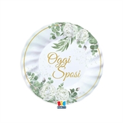 PIATTI IN CARTONCINO OGGI SPOSI EUCALIPTO 20CM 6PZ (76187)