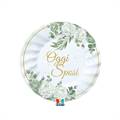 PIATTI IN CARTONCINO OGGI SPOSI EUCALIPTO 20CM 6PZ (76187)