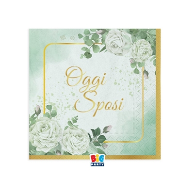 TOVAGLIOLI OGGI SPOSI EUCALIPTO 25X25CM 16PZ (76189)