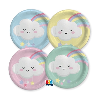 PIATTI IN CARTONCINO RAINBOW 18CM 8PZ (74876)