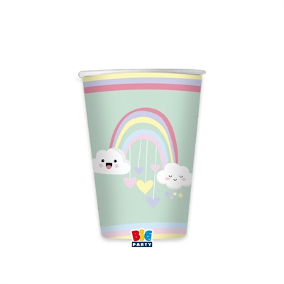 BICCHIERI IN CARTONCINO RAINBOW 250ML 8PZ (74877)