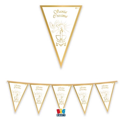 FESTONE BANDIERINE DI CARTA SANTA CRESIMA GOLD 300X30CM (75181)