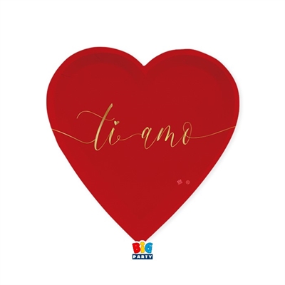 PIATTI IN CARTONCINO CUORE TI AMO GOLD 22X22CM 6PZ (76079)