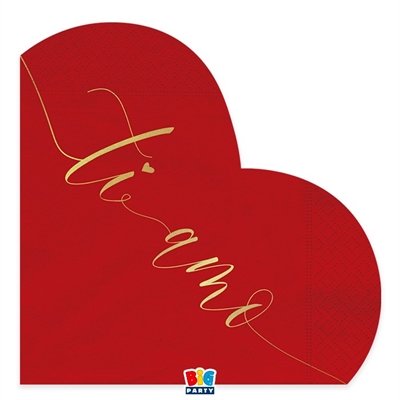TOVAGLIOLI A CUORE TI AMO GOLD 33X33CM 16PZ (76081)