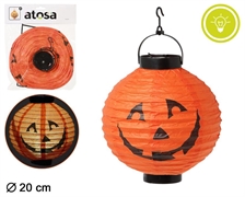 LANTERNA IN CARTA ZUCCA CON LUCE 17CM (51538)