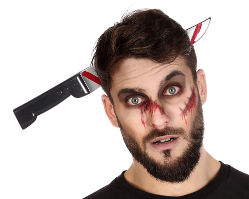 COLTELLO FINTO CHE ATTRAVERSA LA TESTA 33X15CM (57513)