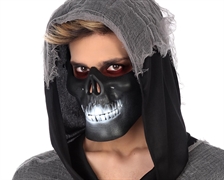 MASCHERA MEZZO VISO SCHELETRO NERO (71672)
