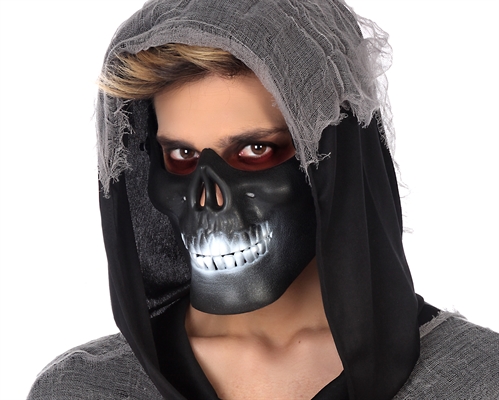 MASCHERA MEZZO VISO SCHELETRO NERO (71672)