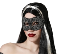 MASCHERINA ARGENTO CON RAGNATELA NERA (74741)