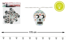 GHIRLANDA CON TESCHIO MESSICANO LUMINOSO 170 CM (78642)