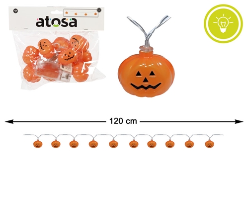 GHIRLANDA CON ZUCCHE LUMINOSE 120 CM (78645)